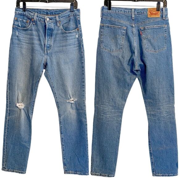 Levi’s 501 Original Fit Button Fly Distressed Jeans 28 - Picture 1 of 3